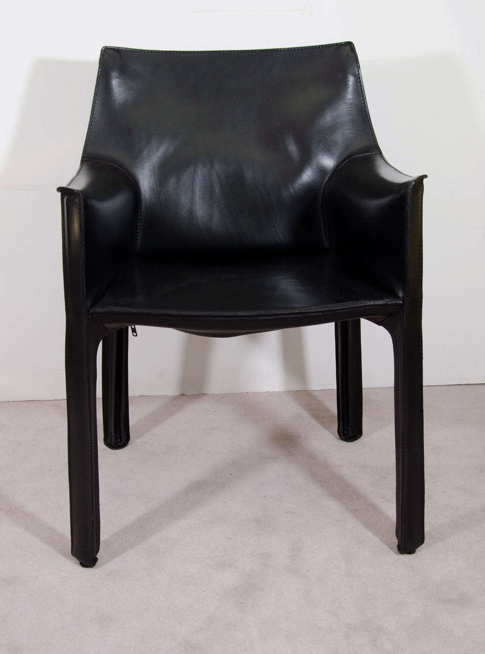A Mid Century Pair of Mario Bellini Cab Lounge Chairs for Cassina
