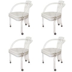 Mid Century Set of Four Lucite Armchairs by Hill Manufacturing