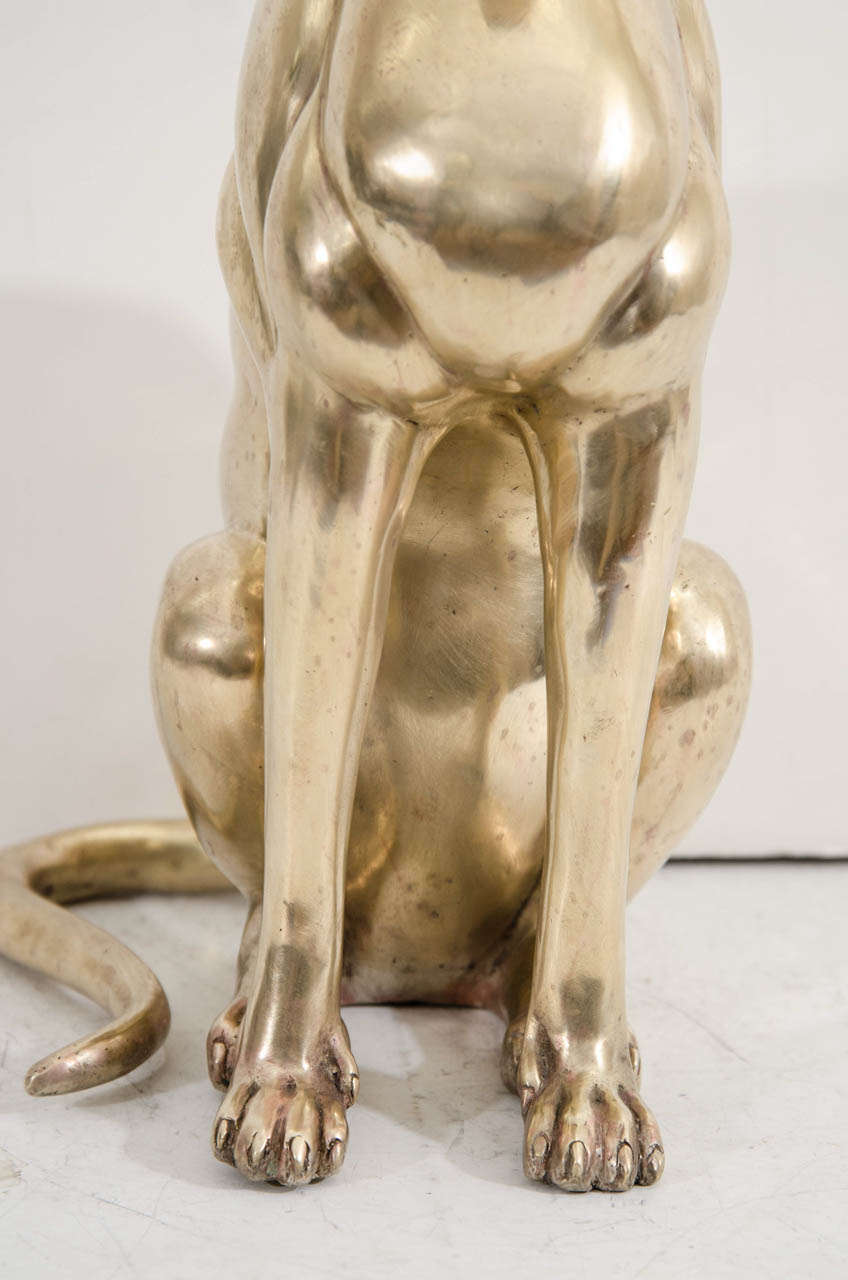 20th Century A Mid Century Doré Bronze Cat Sculpture