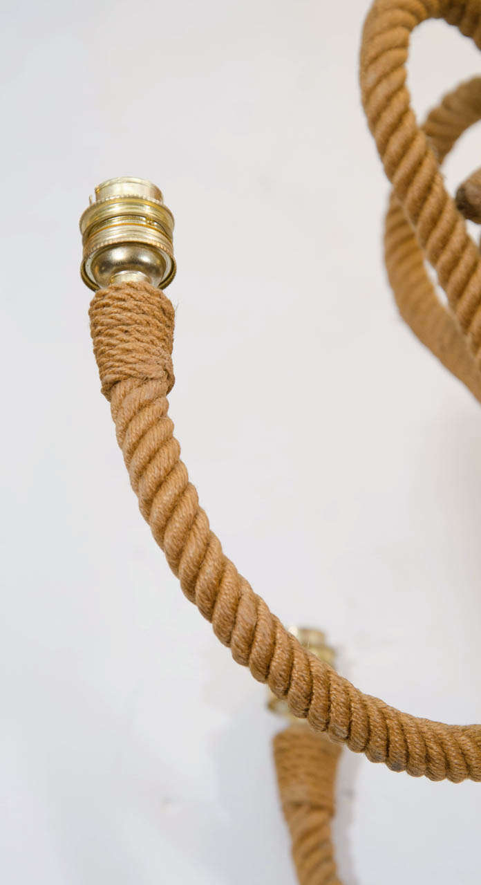 A Mid Century Audoux Minet Four-Light Rope Chandelier 2