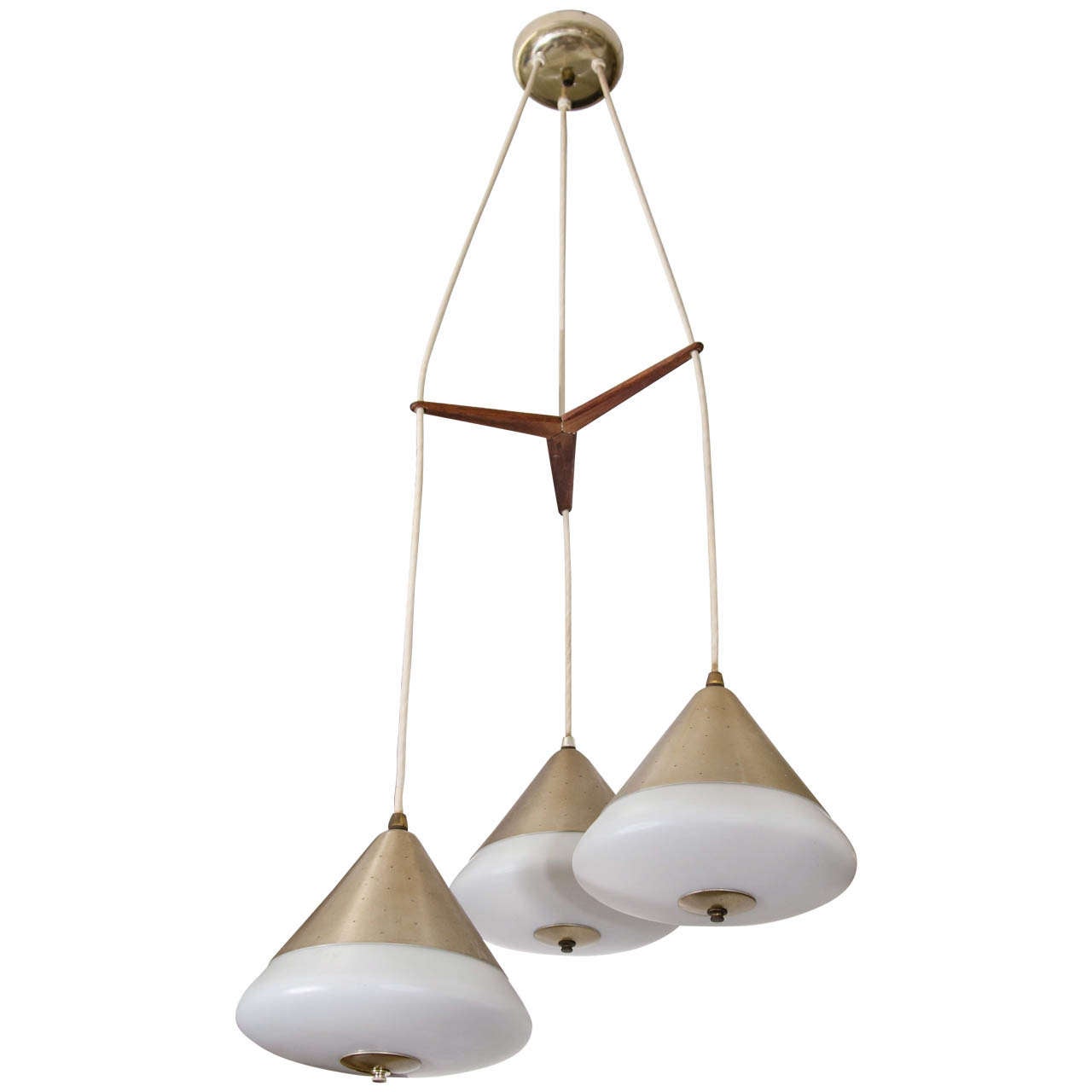 Mid Century Brass And Frosted Glass Chandelier For At 1stdibs Mid Century Brass And Frosted Glass Chandelier For