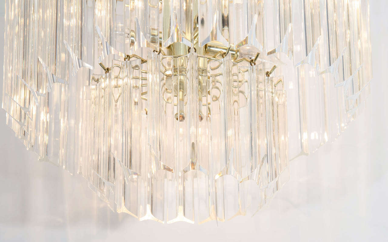 lucite and brass chandelier
