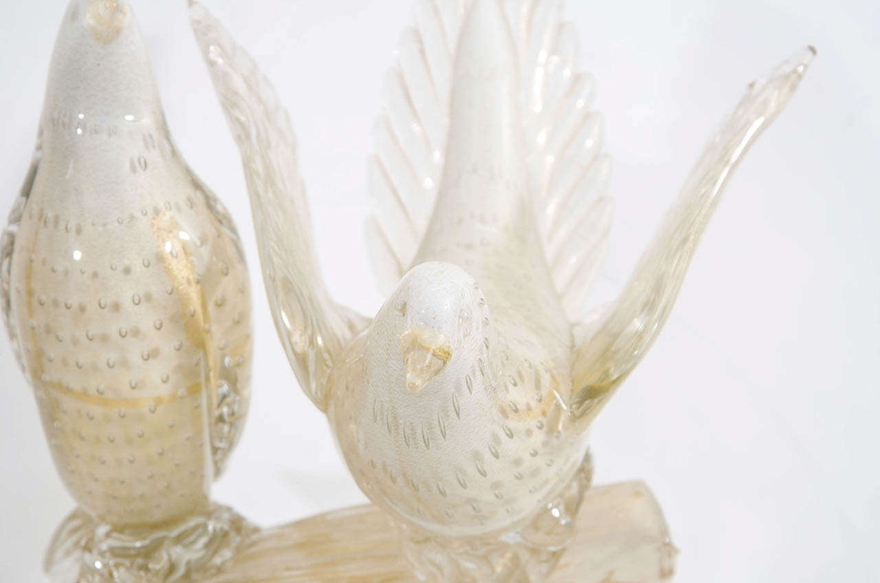 Italian A Mid Century Barovier and Toso Murano Glass Bird Sculpture