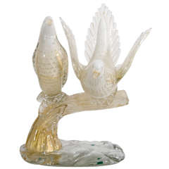 A Mid Century Barovier and Toso Murano Glass Bird Sculpture