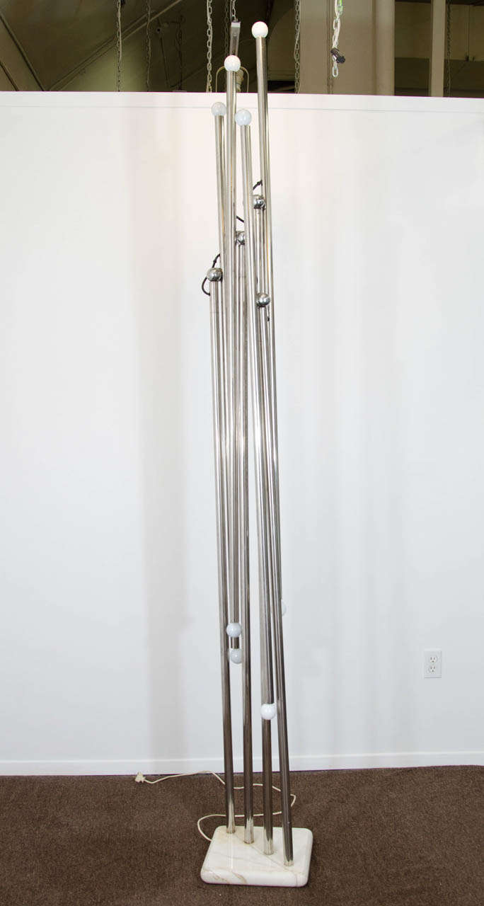 Midcentury Large Rare Giraffe Floor Lamp in Chrome by Arteluce 1