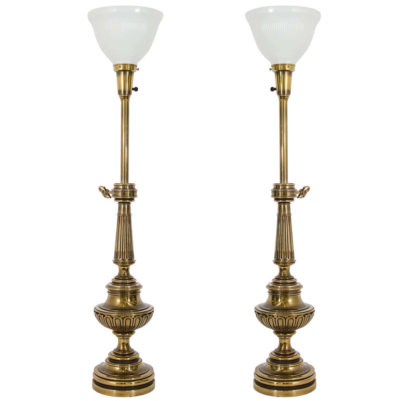 A Mid Century Pair of Torchiere Table Lamps by Stiffel