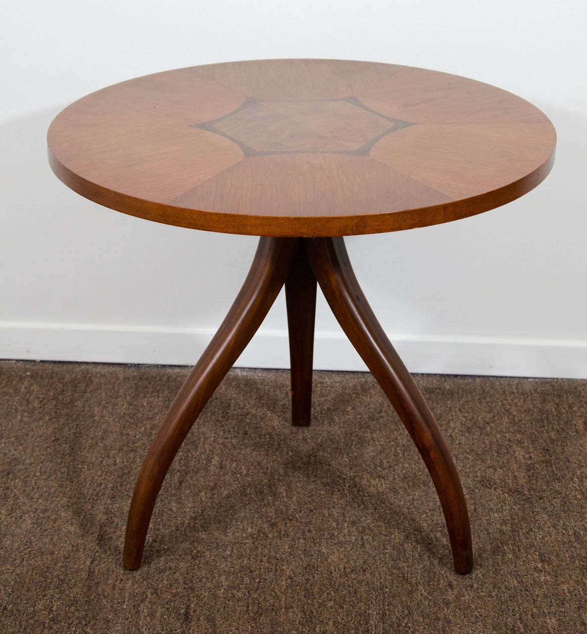 A Mid Century Inlaid Tripod Gueridon Table by Drexel