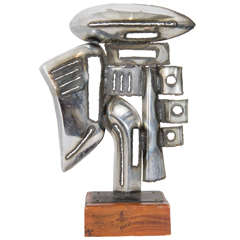 A Mid Century Signed Chrome Car Bumper Sculpture 2
