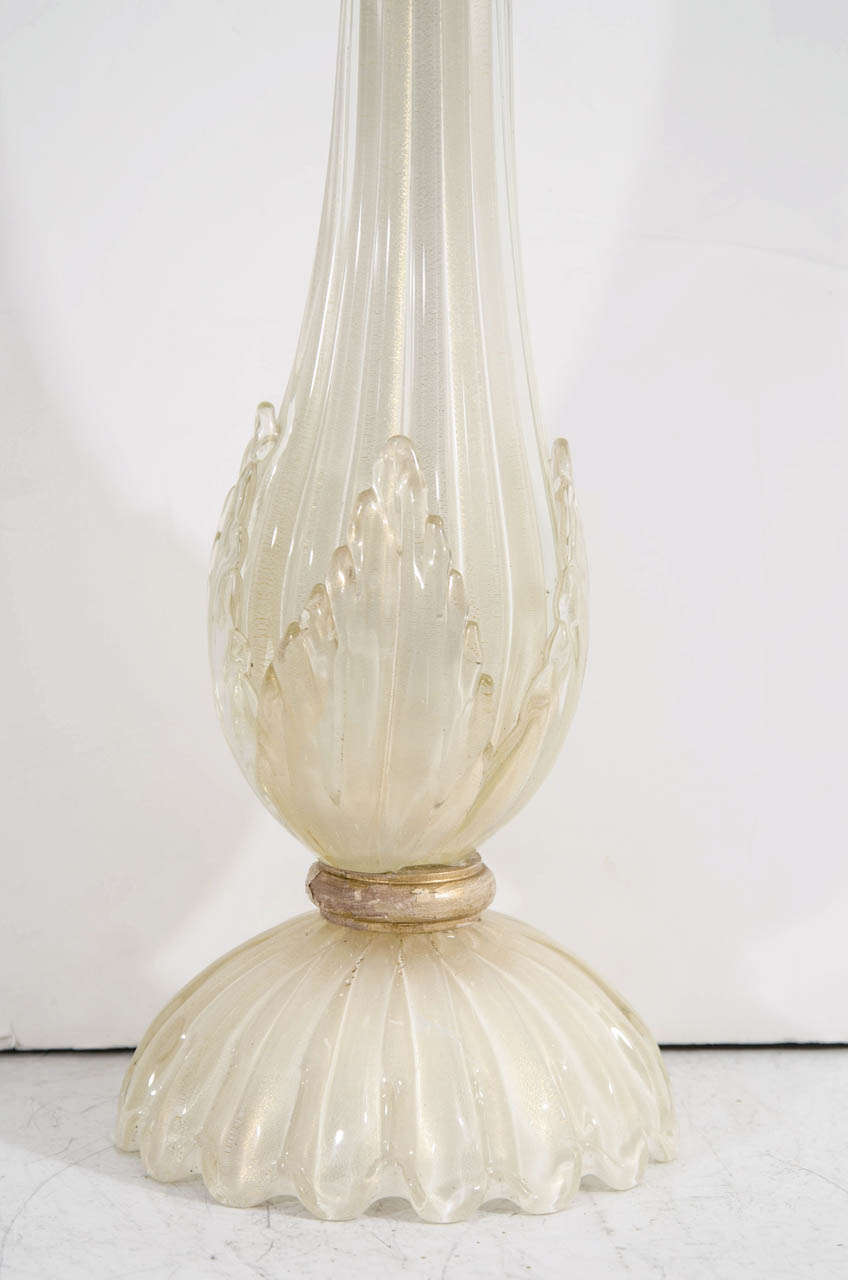Mid-Century Modern A Midcentury Pair of Barovier & Toso Murano Glass Lamps