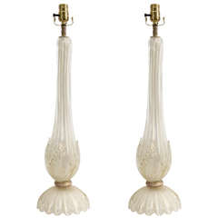 A Midcentury Pair of Barovier & Toso Murano Glass Lamps 10