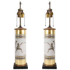 A Midcentury Pair of Piero Fornasetti Table Lamps