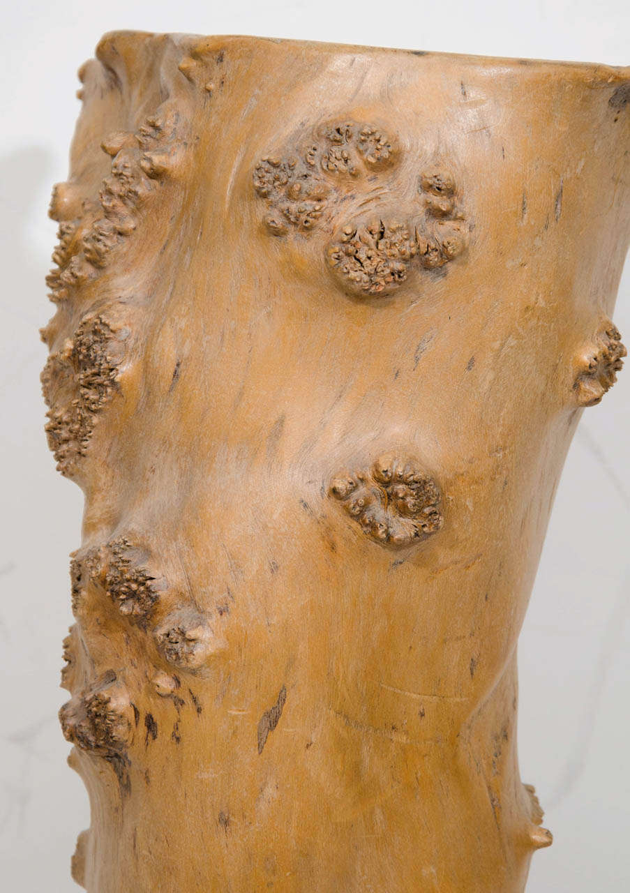 A Meiji Period Ikebana Bleached Willow Wood Flower Vase For Sale at 1stDibs wood ikebana vase