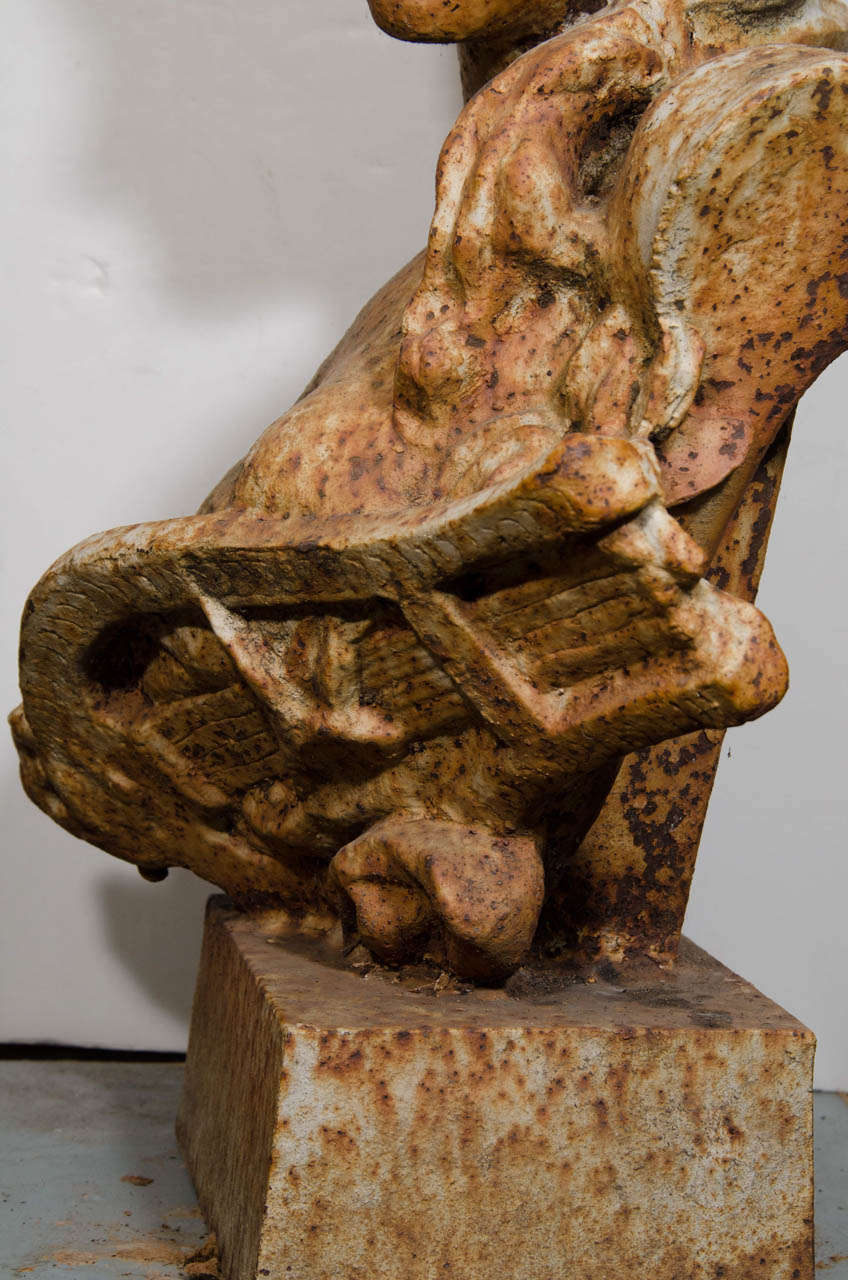 Art Nouveau Cast Iron Garden Sculpture of a Woman at 1stDibs cast