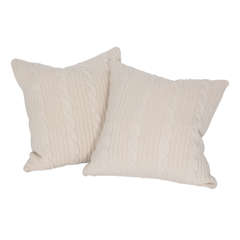 Ivory Cashmere Cable Knit Pillow
