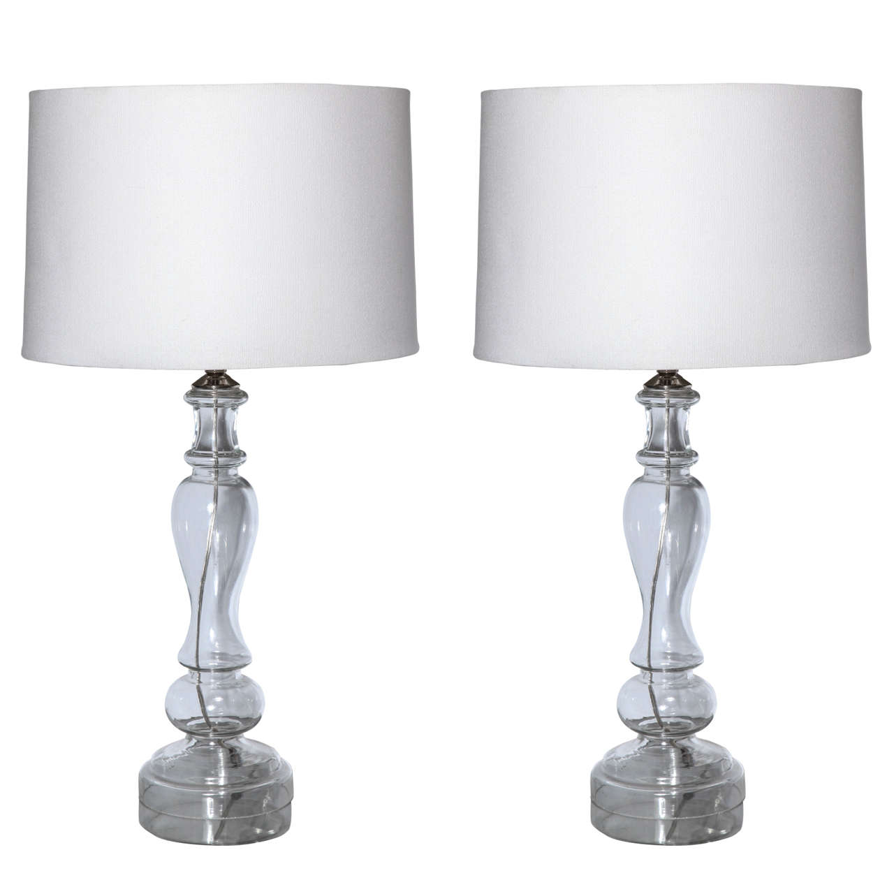 Pair of American Art Glass Table Lamps