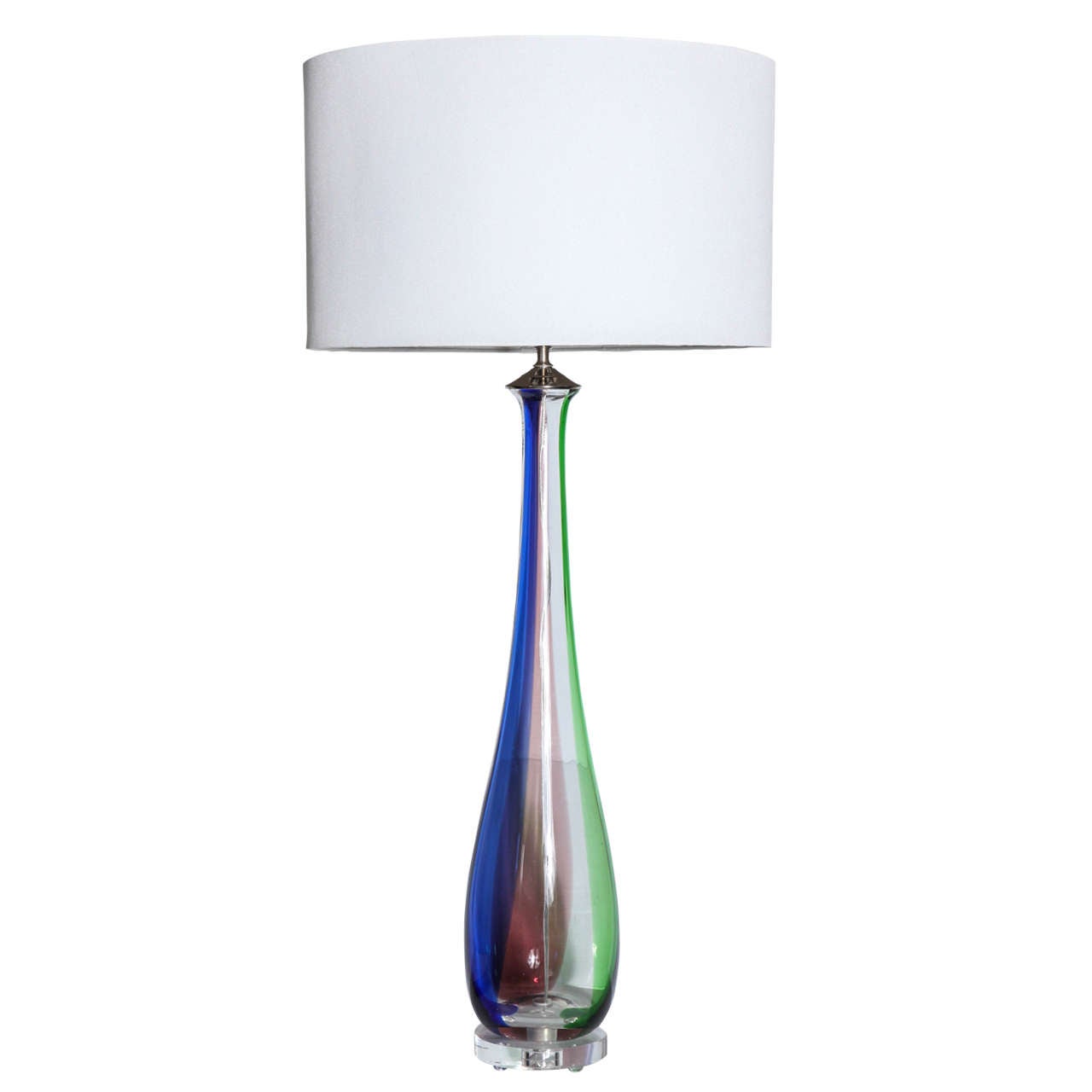 Tall Slim Murano Glass Table Lamps For Sale