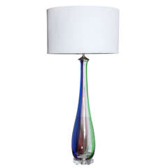 Tall Slim Murano Glass Table Lamps