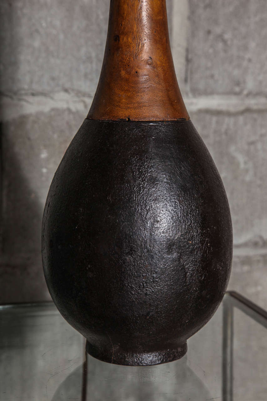 American Ceramic and Walnut Table Lamps