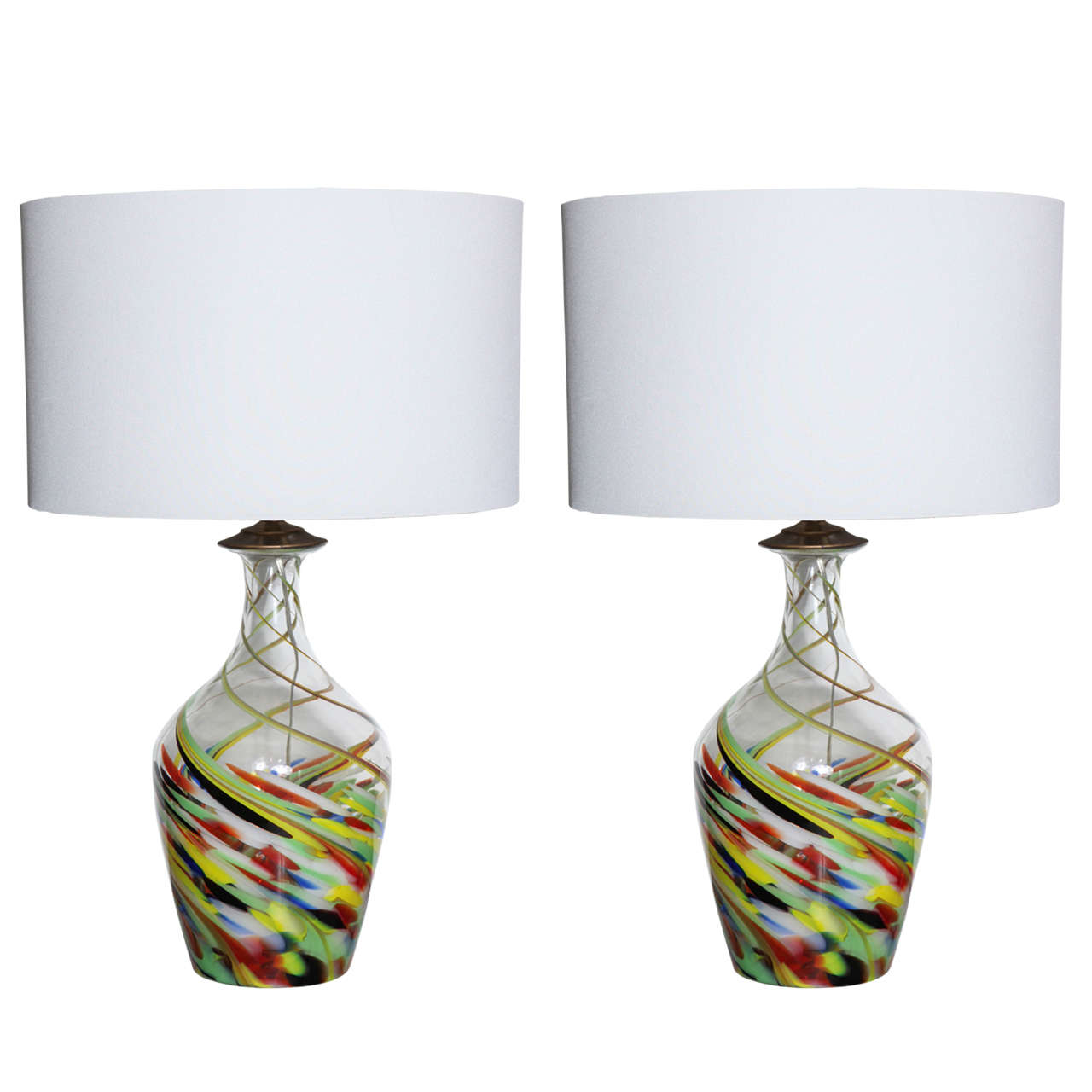 Pair of Confetti Murano Glass Table Lamps at 1stDibs confetti glass