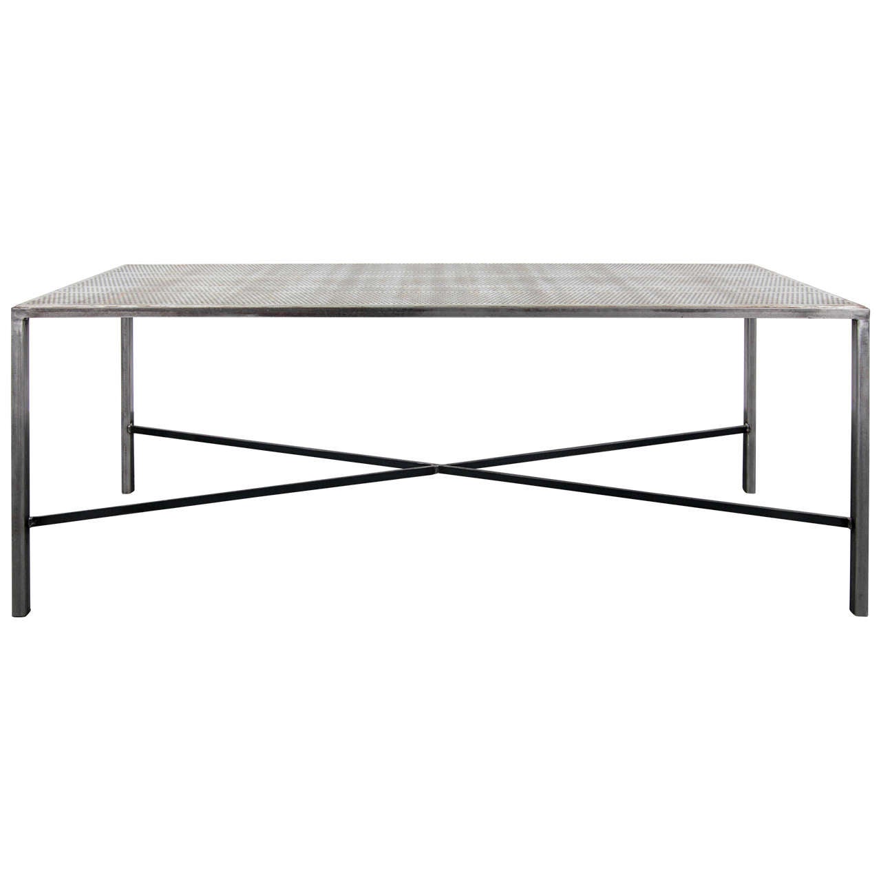 French Perforated Metal Table