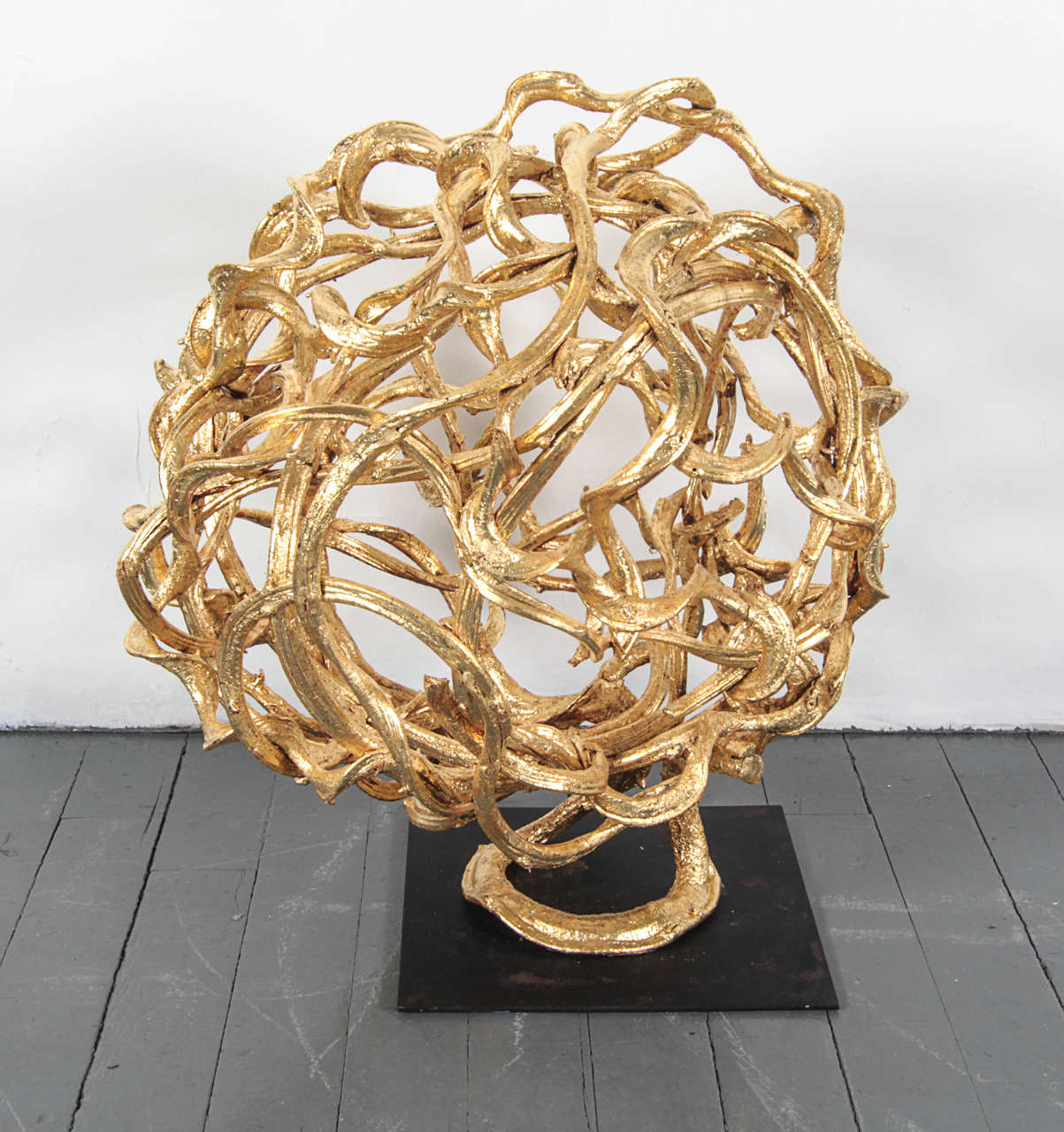 23K Italian Gold leaf vine ball.  One of a kind.