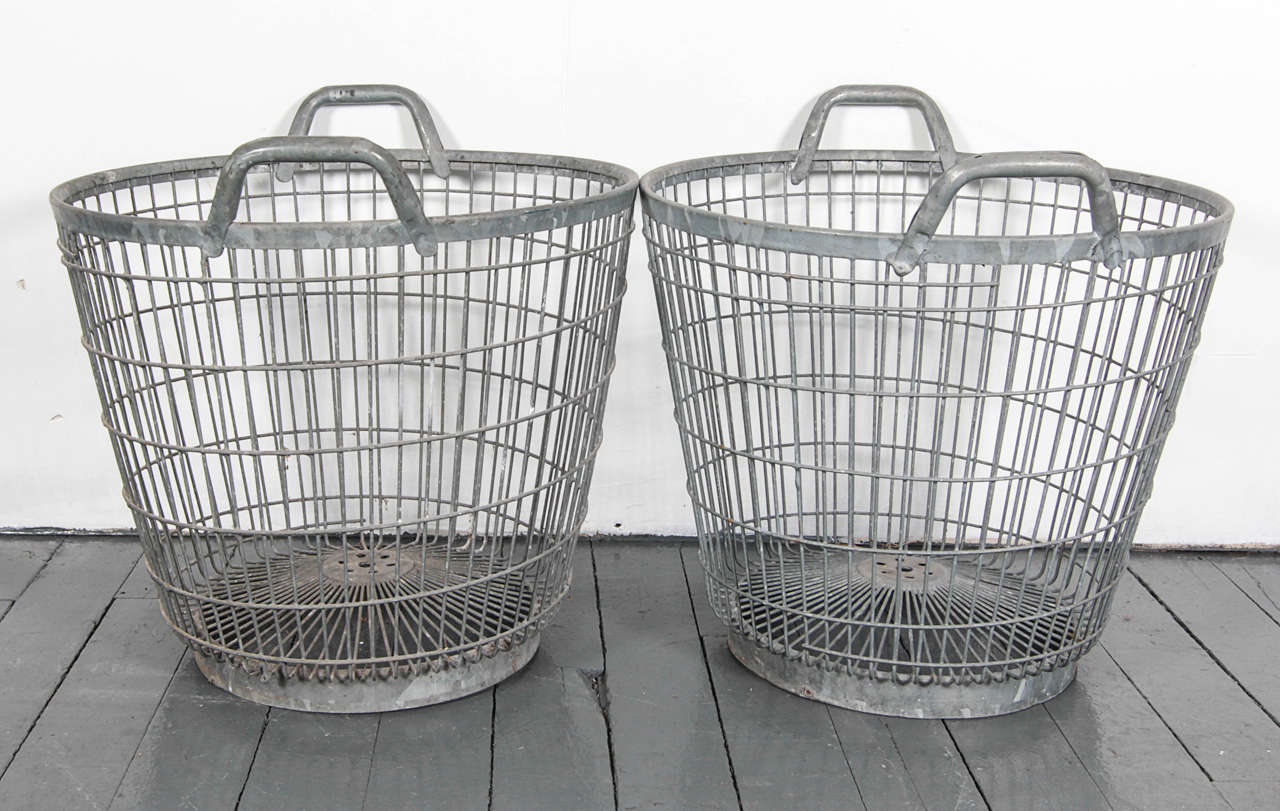 Metal baskets from the 1930's.  France.