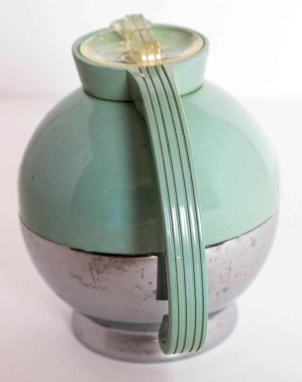 Mid-20th Century Uncommon Vintage Modernist Signed Thermos Pitcher with Original Tray For Sale