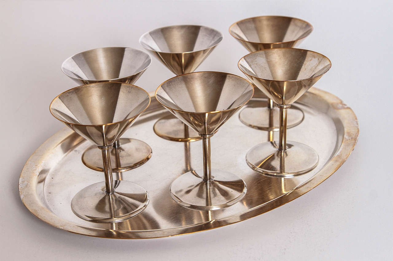 Art Deco Silver Plate Cocktail Set by WMF Germany In Good Condition In Dallas, TX