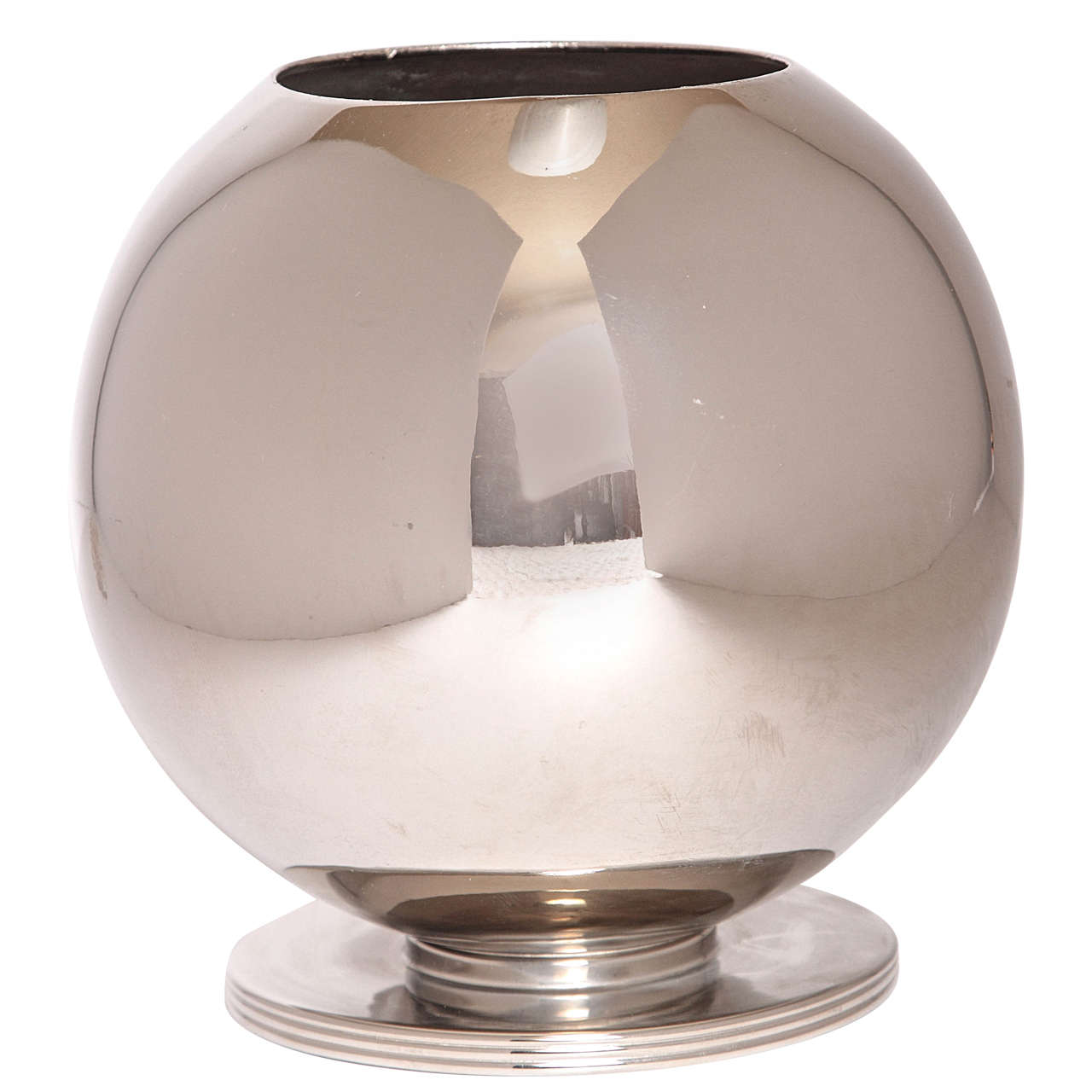 Signed Lurelle Guild for International Silver Art Deco Orb Vase For Sale