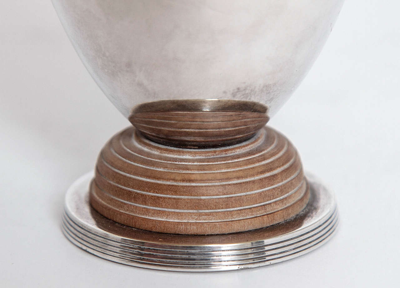 Art Deco Machine Age Christofle Silver Plate Pair Vase Cocktail Cup Goblet For Sale 1