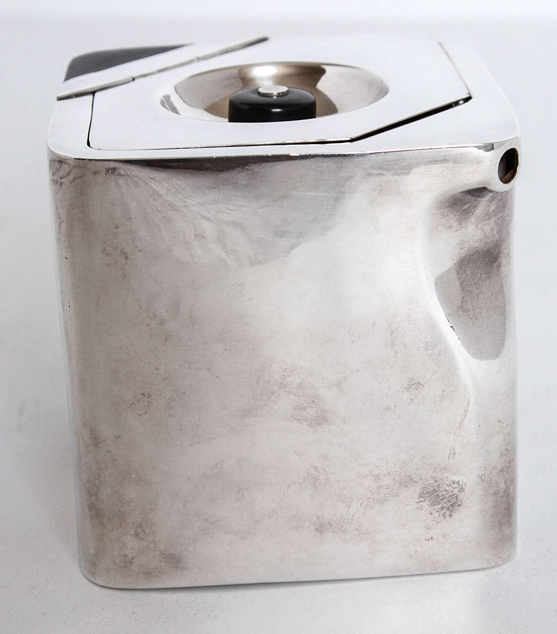 Art Deco Uncommon English silver plate vintage CUBE teapot by Robert Johnson for N & D