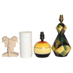 Vintage European Modernist Ceramic Lamps by Lallemant, Murray, Cooper, Guillard
