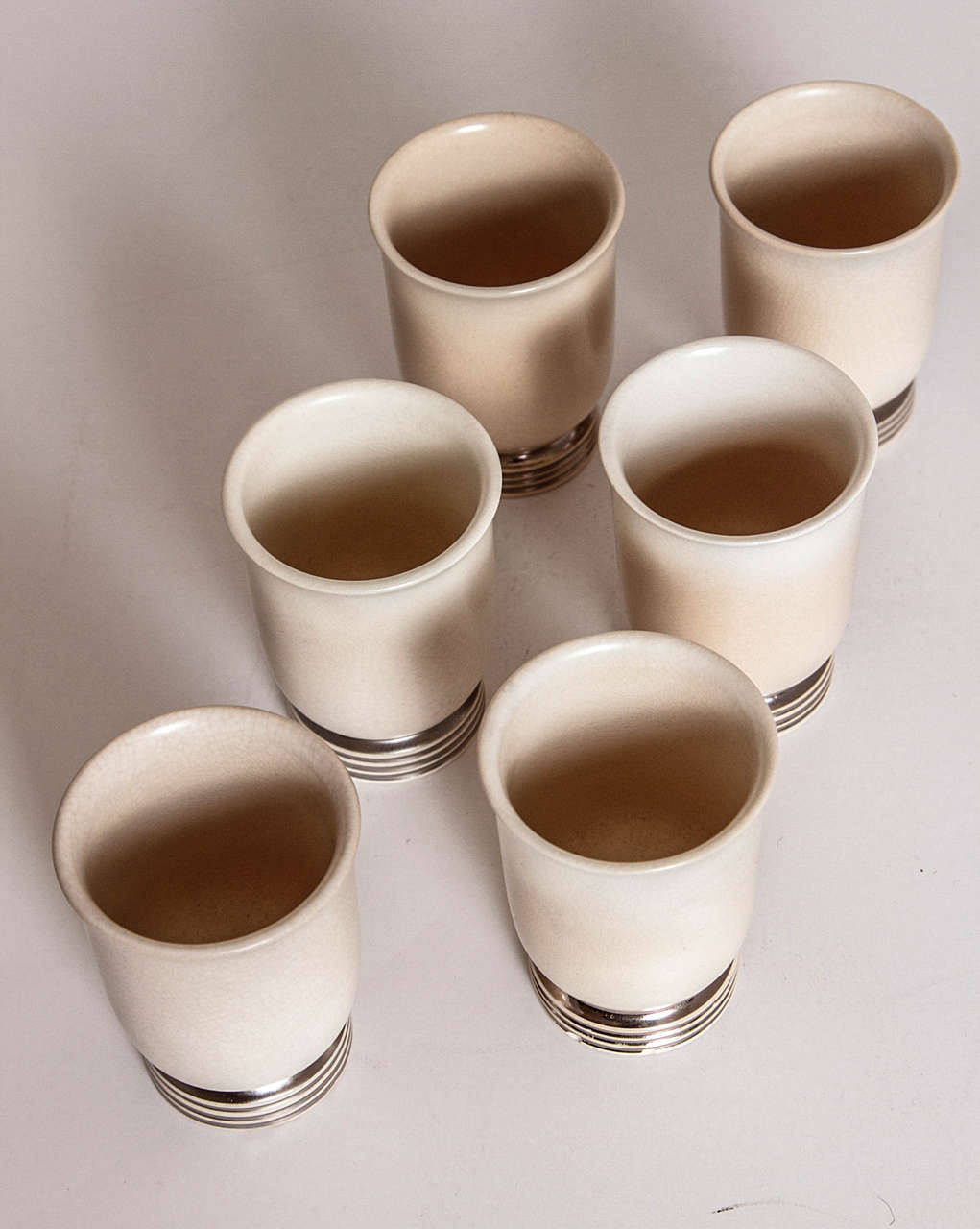 British Art Deco Keith Murray for Wedgwood Signed Cordials, Set of Six For Sale