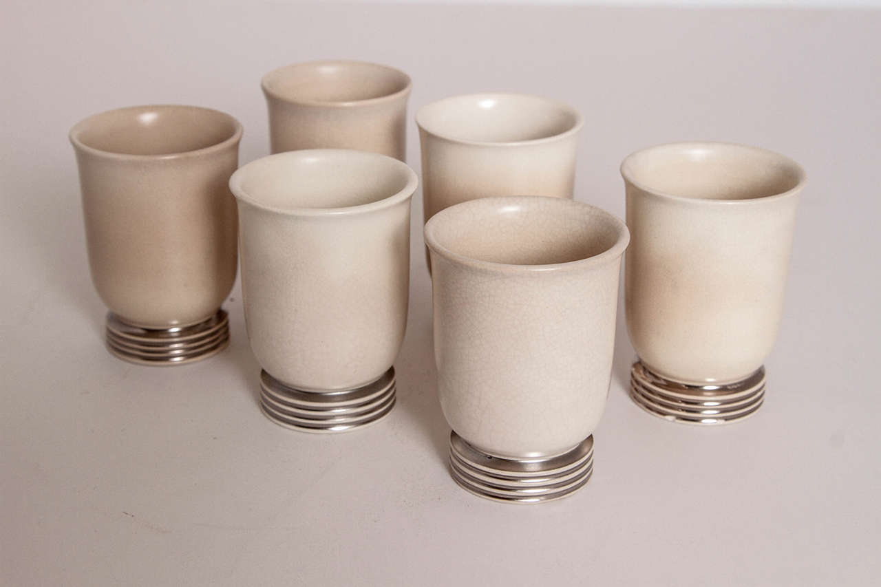 Art Deco Keith Murray for Wedgwood Signed Cordials, Set of Six For Sale 2