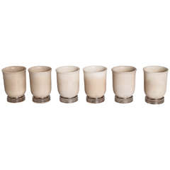 Set of Six Keith Murray for Wedgwood Signed Art Deco Cordials