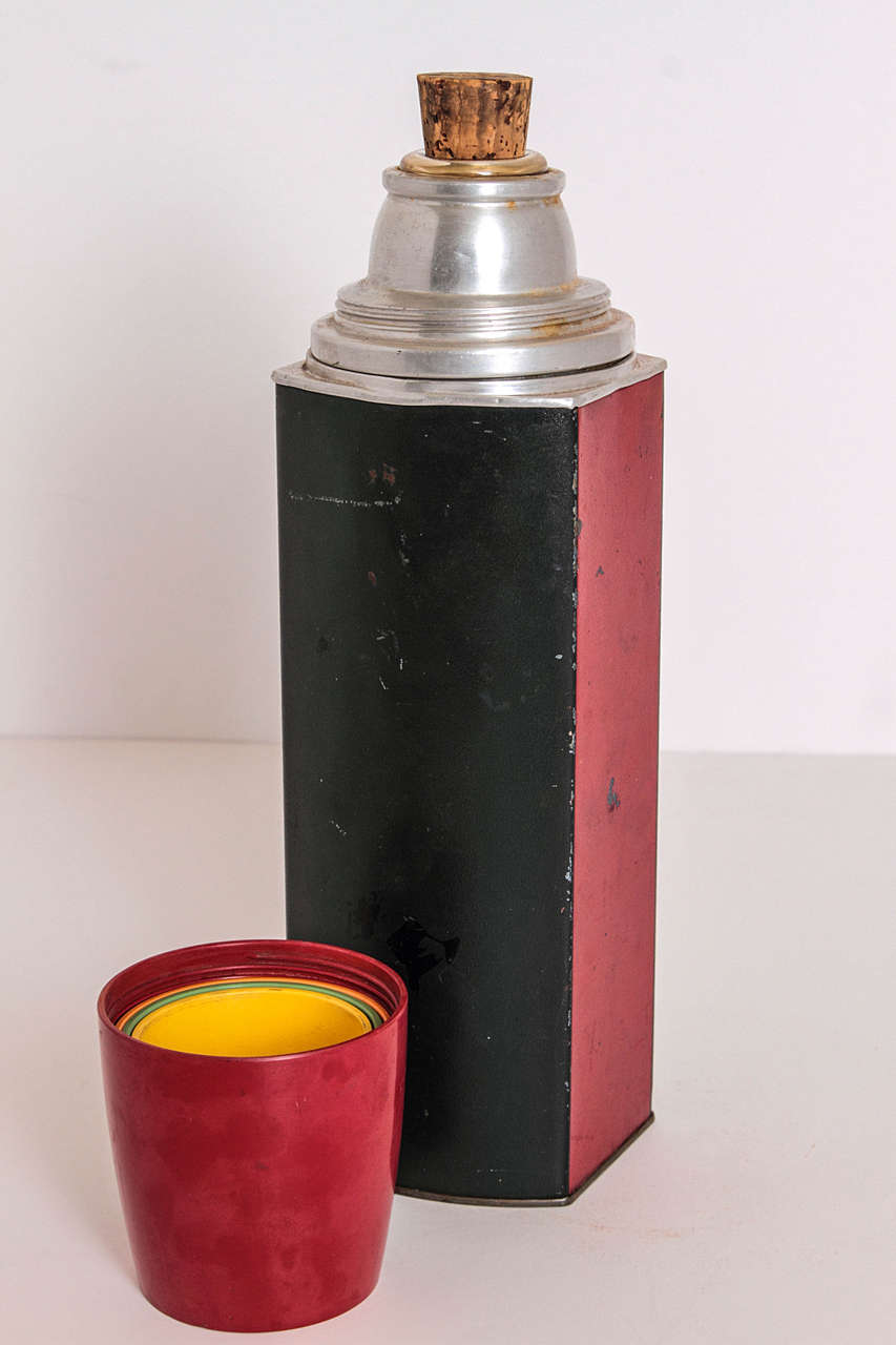 Art Deco Rare Patented Machine Age Thermos Design by Henry Dreyfuss For Sale