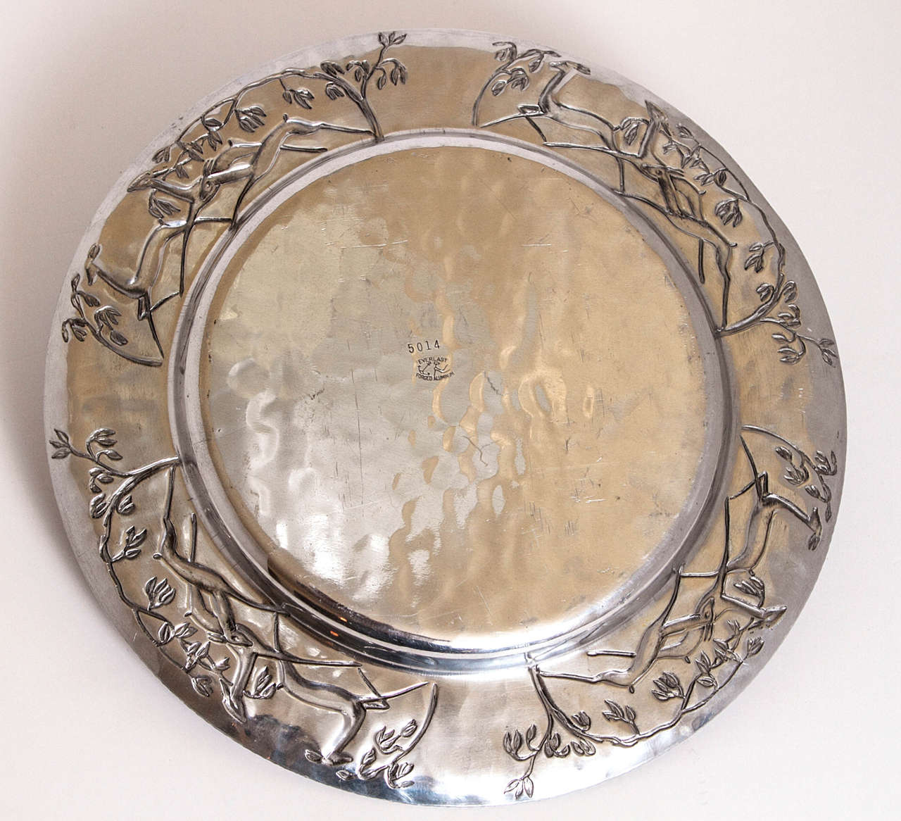Large Everlast Forged Aluminum Art Deco Serving Plate For Sale 1