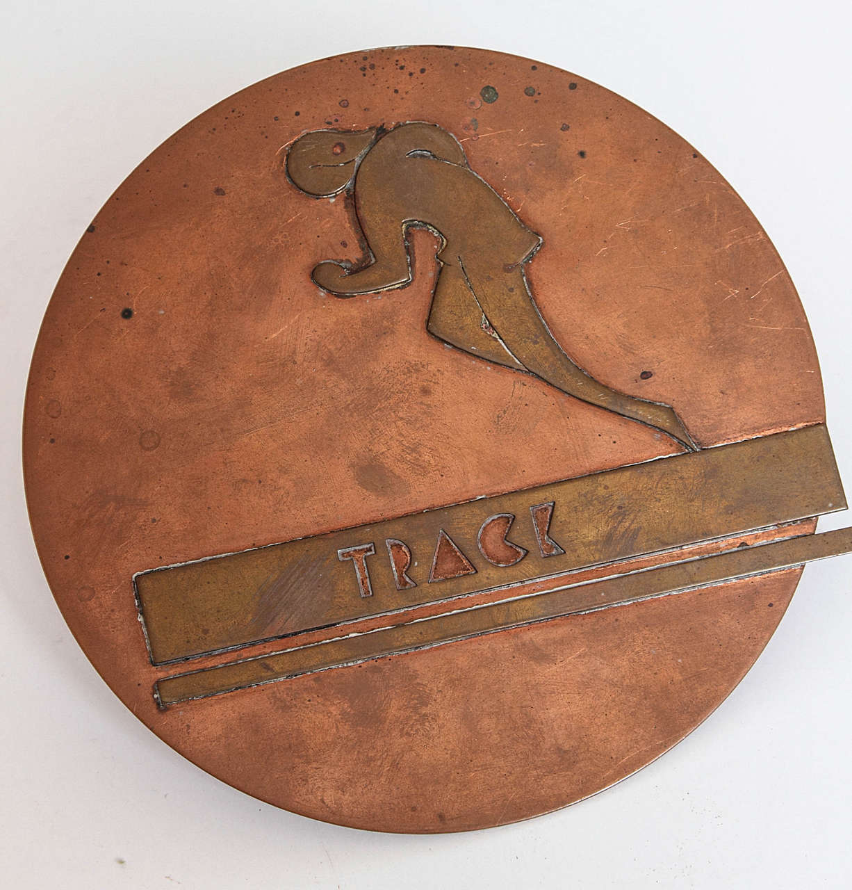 Mid-20th Century Important Set Signed 1937 WPA Mixed Metal Cubist Plaques by Carl Mahoney For Sale