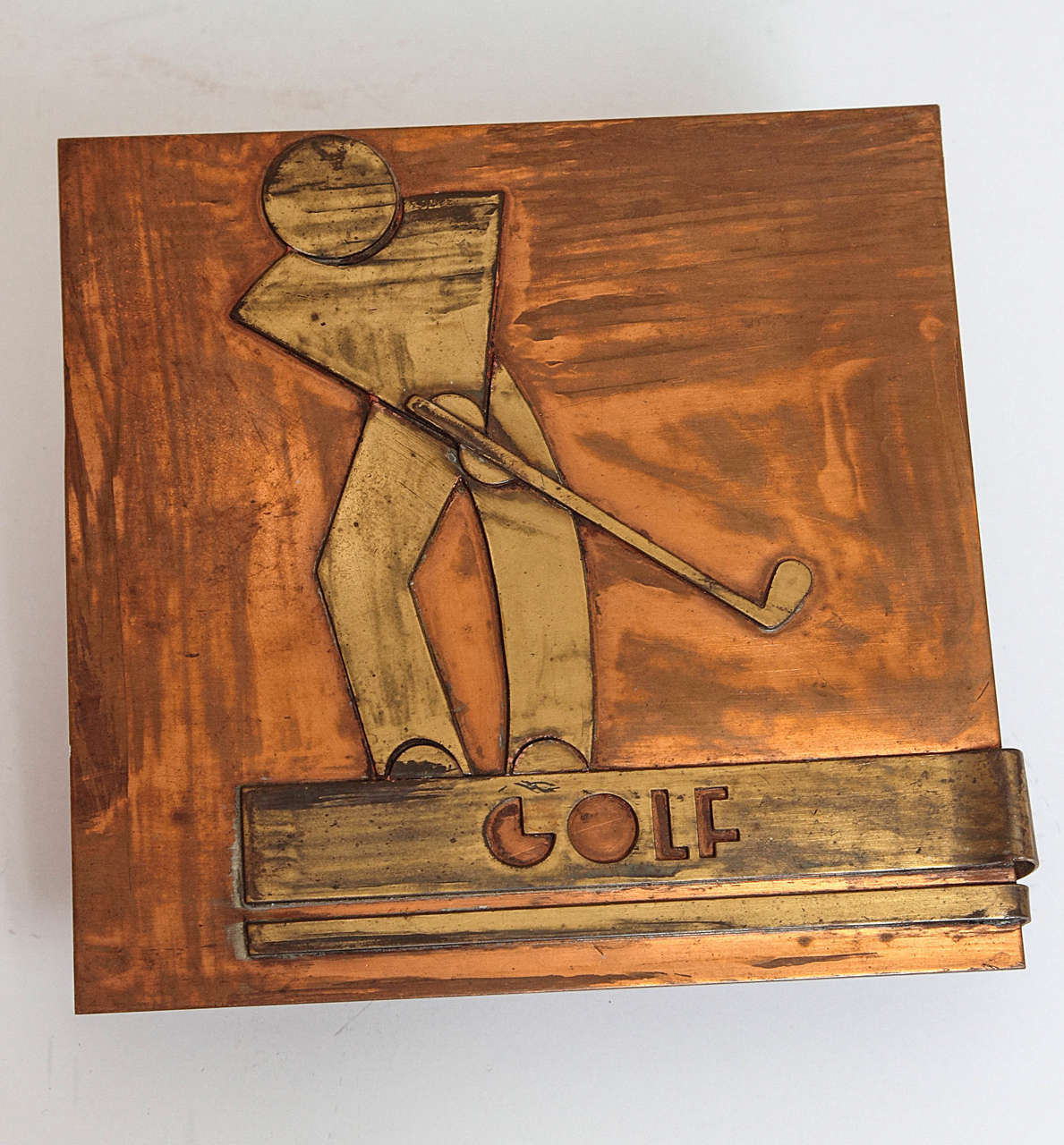 Important Set Signed 1937 WPA Mixed Metal Cubist Plaques by Carl Mahoney For Sale 3