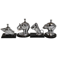 Set of Four Original Ronson Figural Striker Lighters