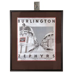 Vintage Burlington Zephyr Streamline Art Deco Train Calendar Top and Cards