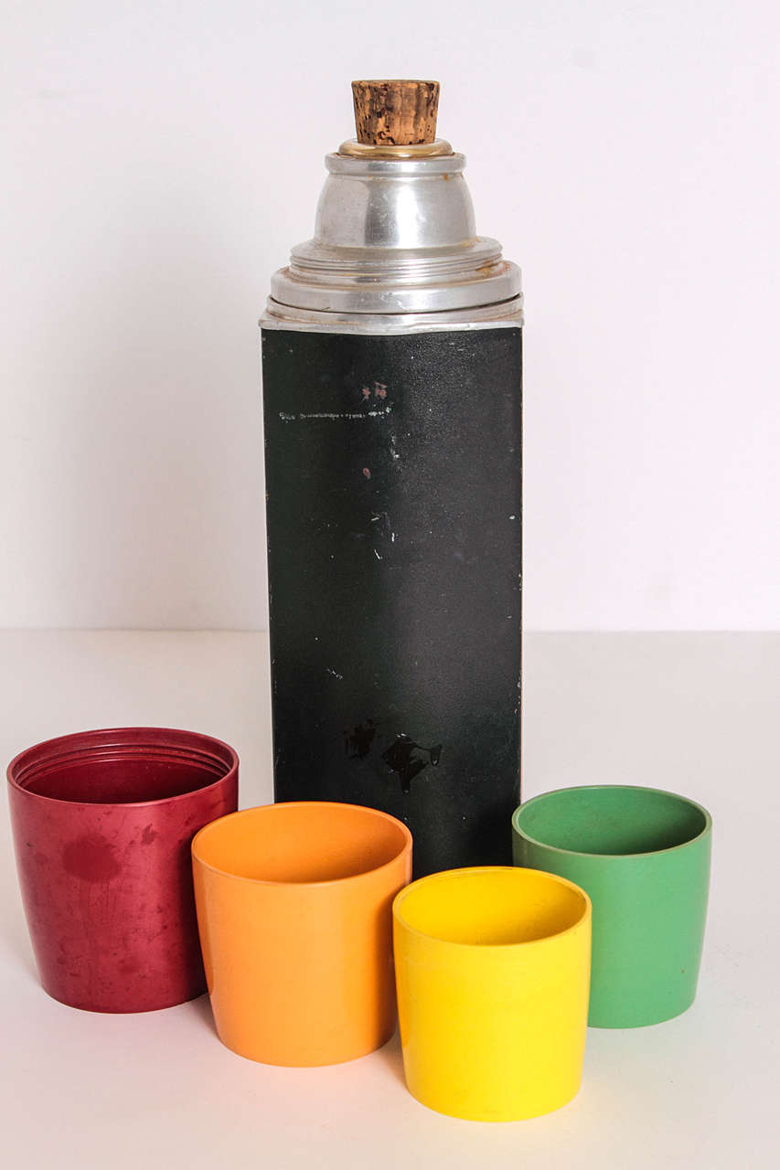 Rare Patented Machine Age Thermos Design by Henry Dreyfuss For Sale at