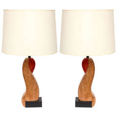 Pair of 1940s Sculptural Table Lamps 7