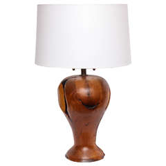 1960s Arts & Crafts Wood Table Lamp 6