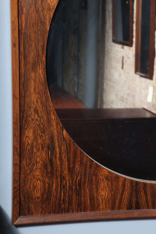 Mid-20th Century Modern Danish Vintage Mirror with Rosewood Frame
