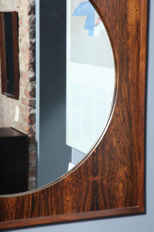Modern Danish Vintage Mirror with Rosewood Frame 1