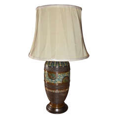 Champleve Jar Mounted as Table Lamp