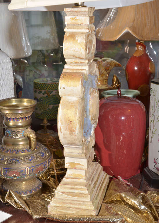 19th Century, Italian carved Balusters as table lamps For Sale 1