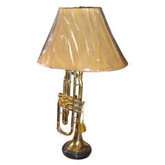 Vintage Brass Trumpet as Table Lamp