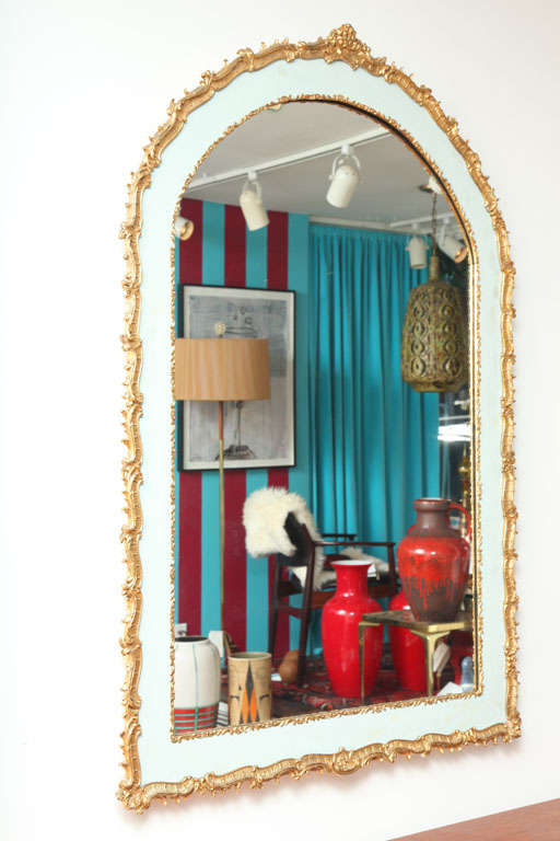 French 19th Century Gilt and Lacquered Mirror 2